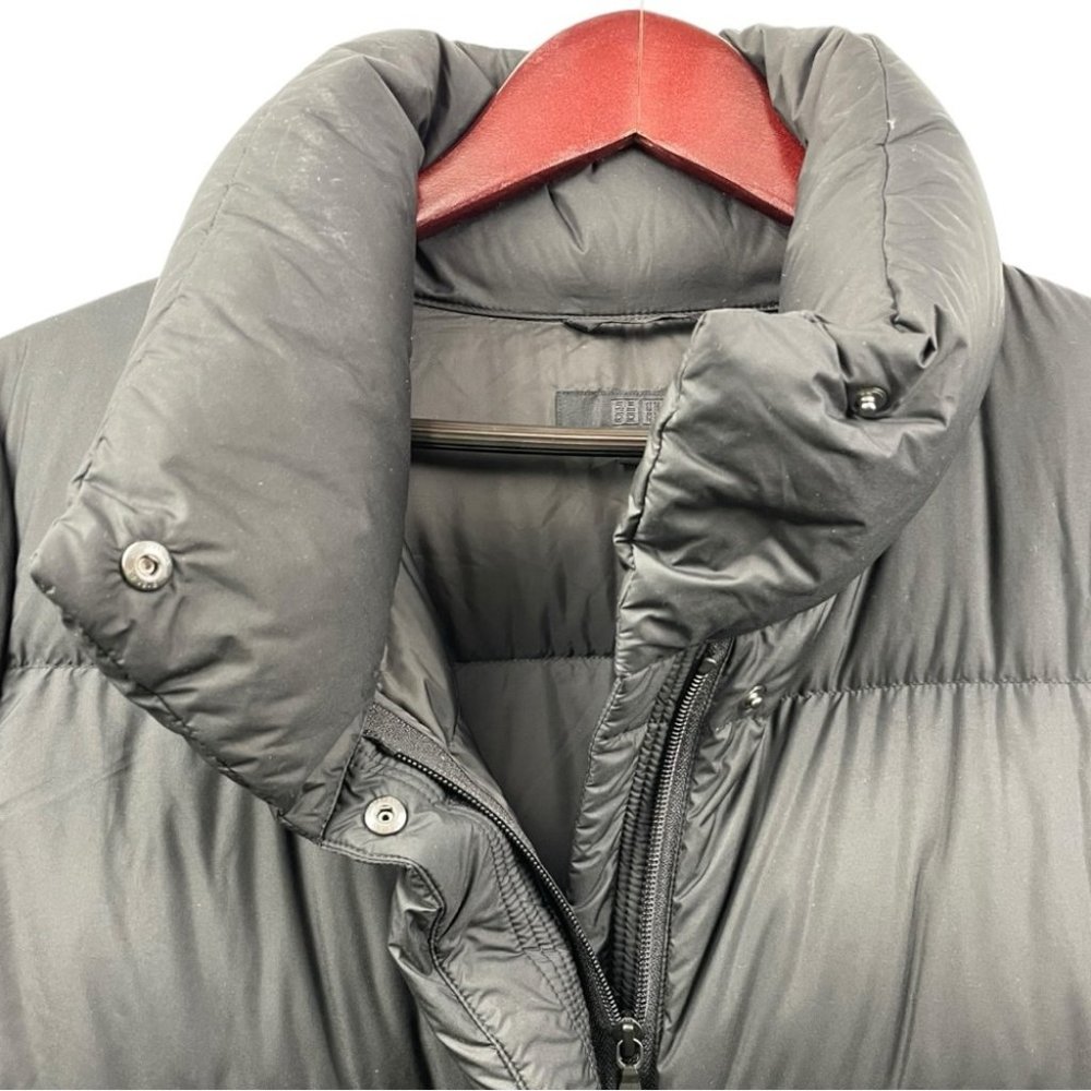 Uniqlo Black Powder Feel Genuine Down Long Puffer Coat Size L - Picture 5 of 8